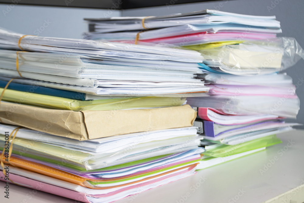 stack of documents for business on the table in a work office, concept document in work office stack of documents for business on the table in a work office, concept document in work office