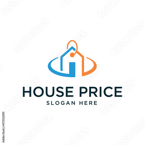 House price logo suitable for real estate, housing developer or home sales