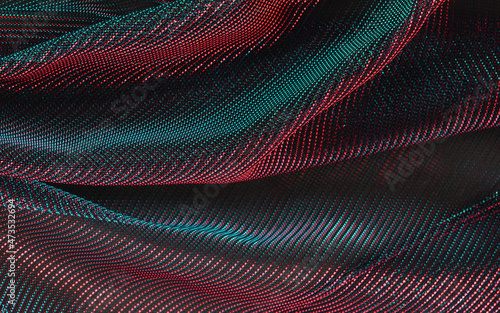 Draped green and red gradie...
