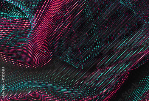 Draped green and red gradie...
