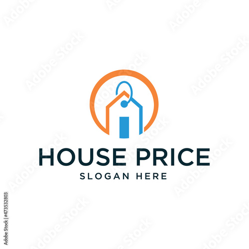 House price logo suitable for real estate, housing developer or home sales