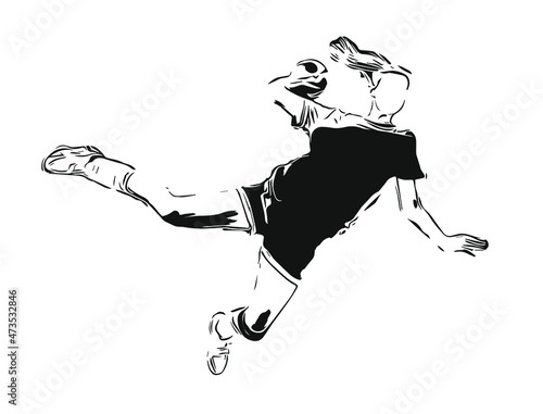 Joueuse de handball féminin, tir de handball