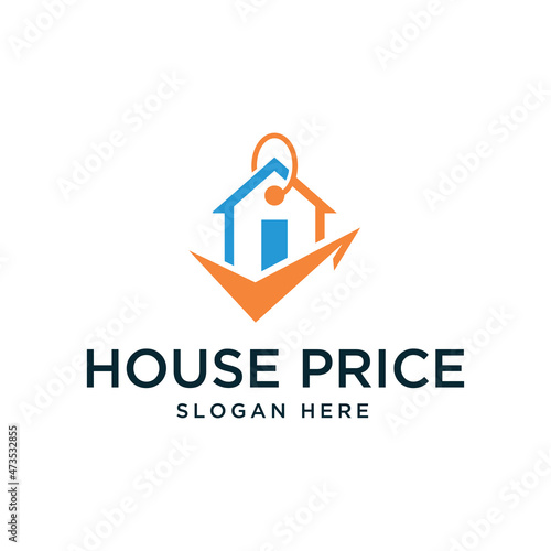 House price logo suitable for real estate, housing developer or home sales