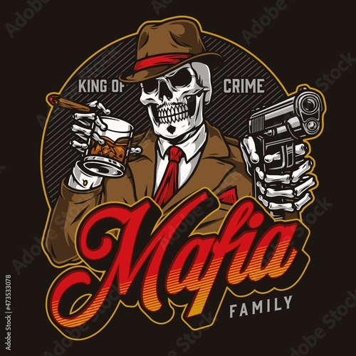 Mafia colorful vintage design