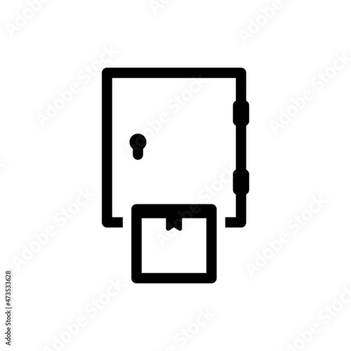 Door Icon - Vector Illustration . Door, Parcel, Home, Delivery, House .