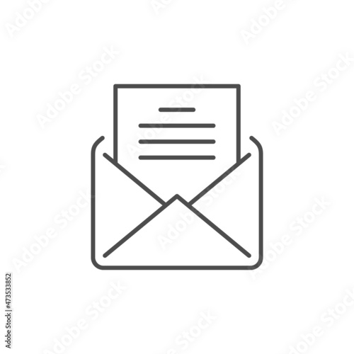 Document mailing line outline icon