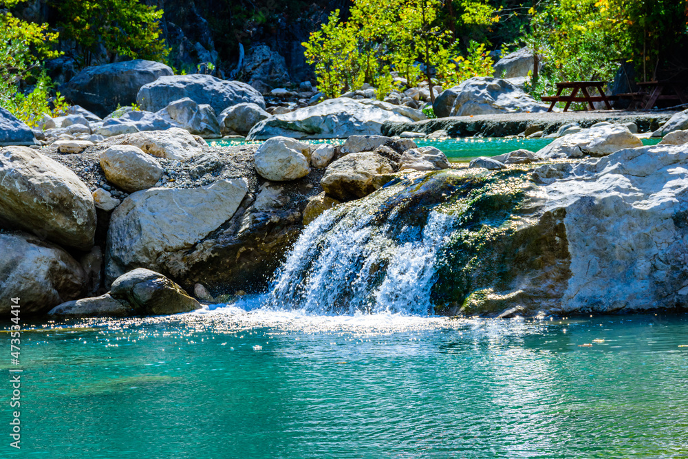 Naklejka premium Waterfall in a Goynuk canyon. Antalya province, Turkey
