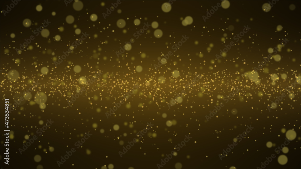 広がるキラキラパーティクル背景（金色）