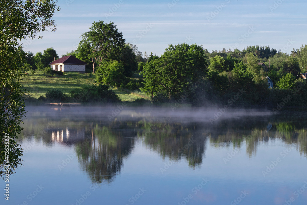 Fog over the lake.