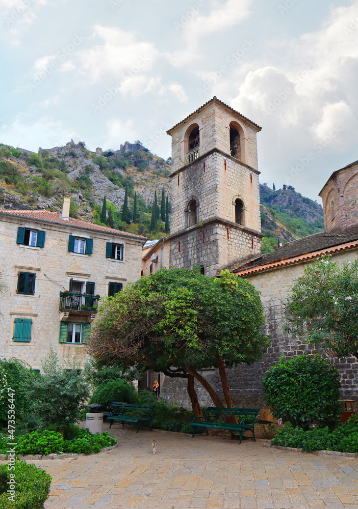 Architecture of Old Town in Kotor, Montenegro