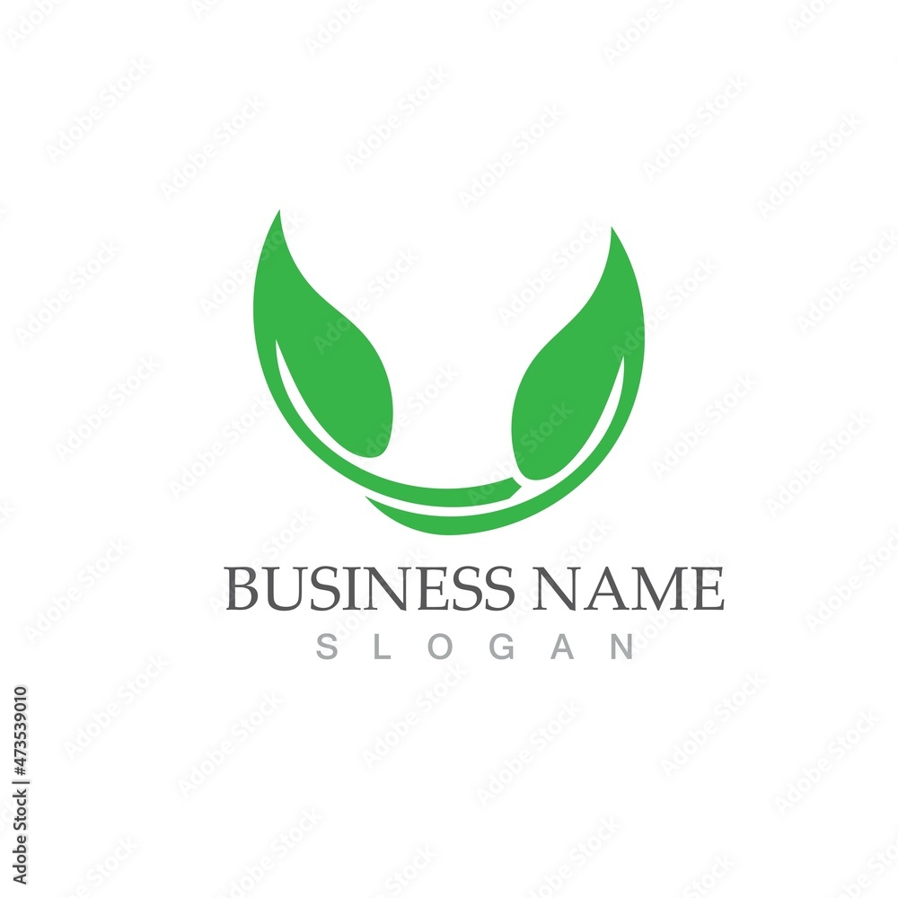 Fototapeta premium Logos of green Tree leaf ecology