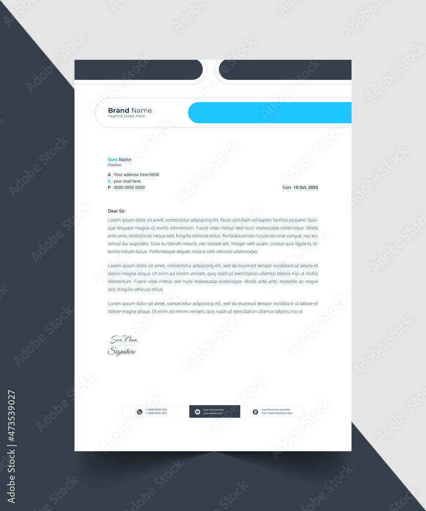 Obraz premium Corporate Letterhead Template Design