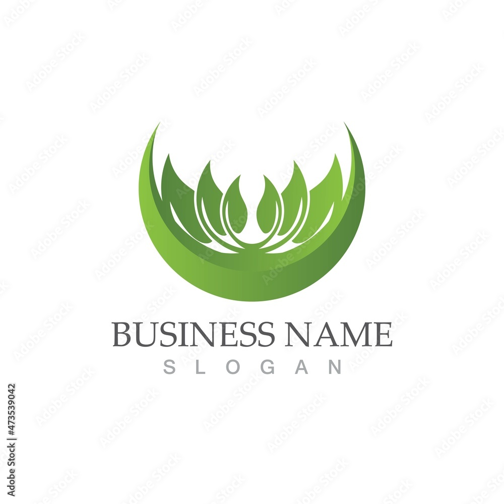 Fototapeta premium Logos of green Tree leaf ecology