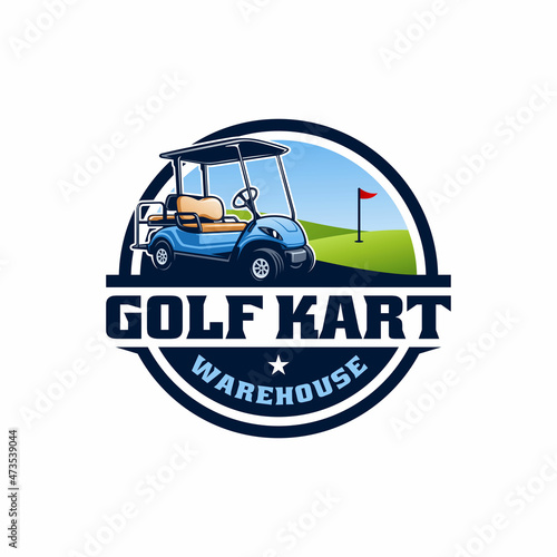 golf cart illustration logo vector