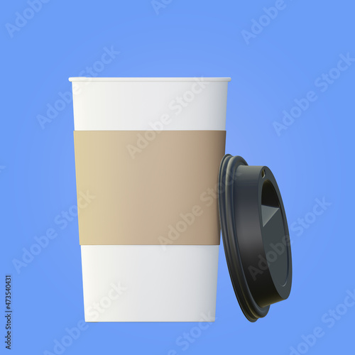 coffee cup 3d rendering illustration
