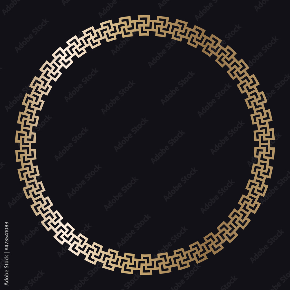 Greek gold frame on a black background, vector Greek gold frame on a black background, vector