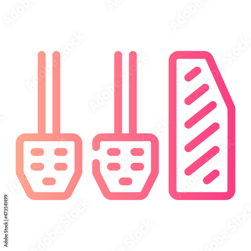 car pedals gradient icon