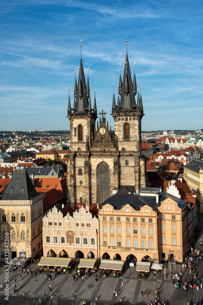 Aerial view of Old Town Square in Prague
