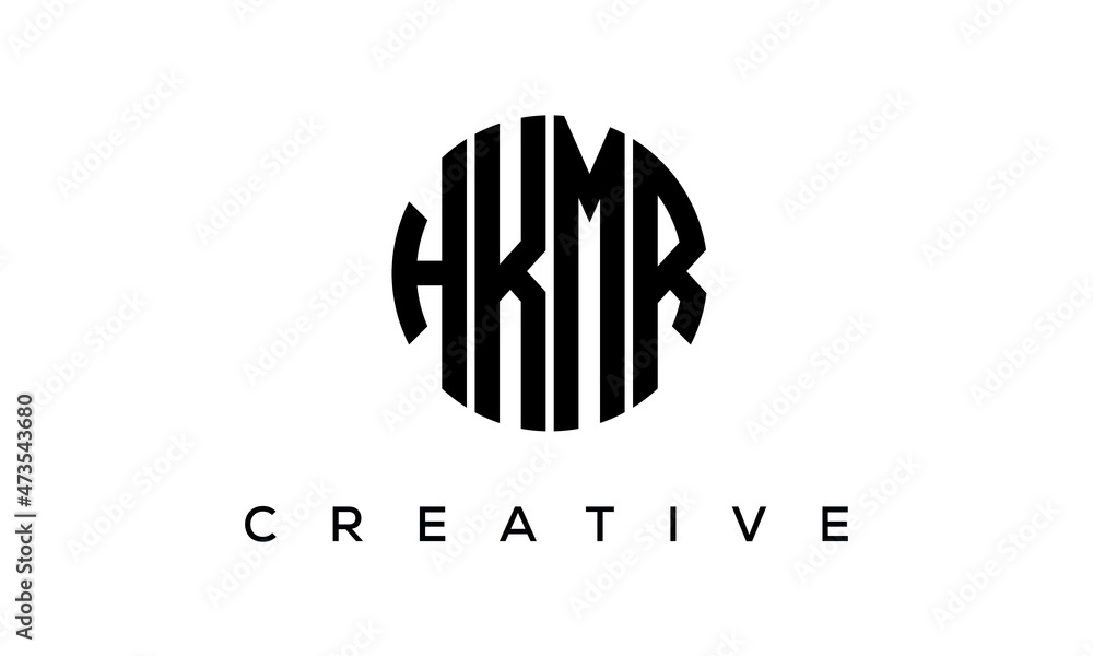 Letters HKMR creative circle logo design vector, 4 letters logo Letters HKMR creative circle logo design vector, 4 letters logo