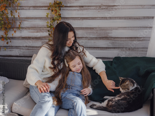 small happy family celebrating Thanksgiving.