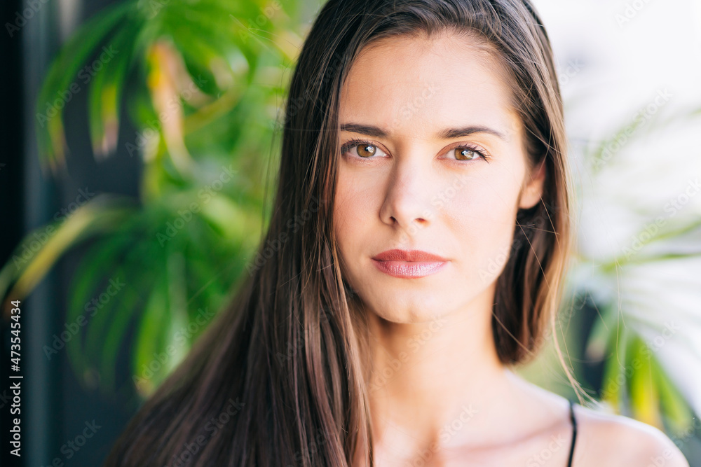 Beautiful young woman with long hair Beautiful young woman with long hair
