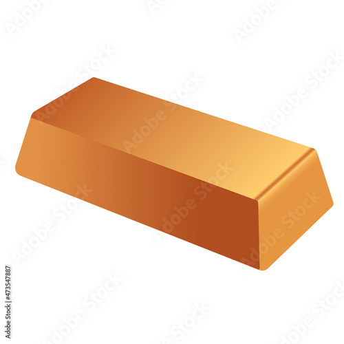 Bronze bars or ingot. Flat style isometric illustration.