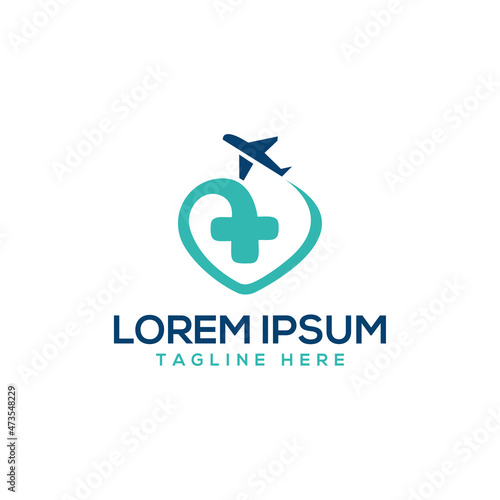 medical tour logo design template vector