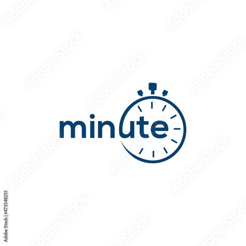 minute logo lettering design template photo