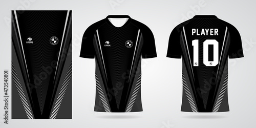 black sports shirt jersey design template
