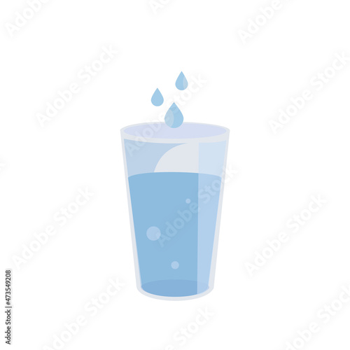 glass with water isolated illustration on white background