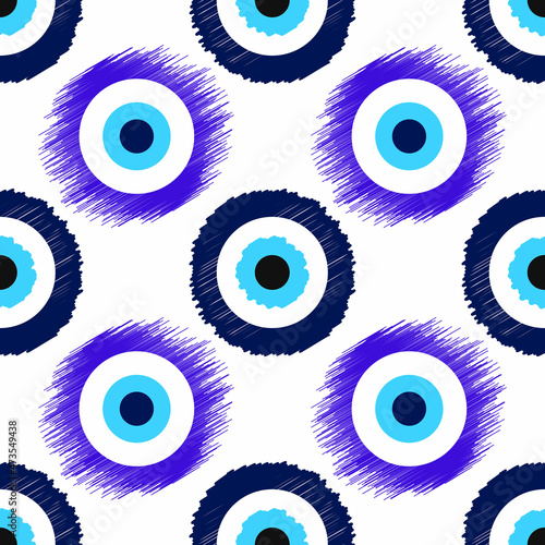 Seamless pattern with Nazar amulet for your project