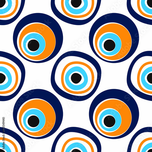 Seamless pattern with Nazar amulet for your project