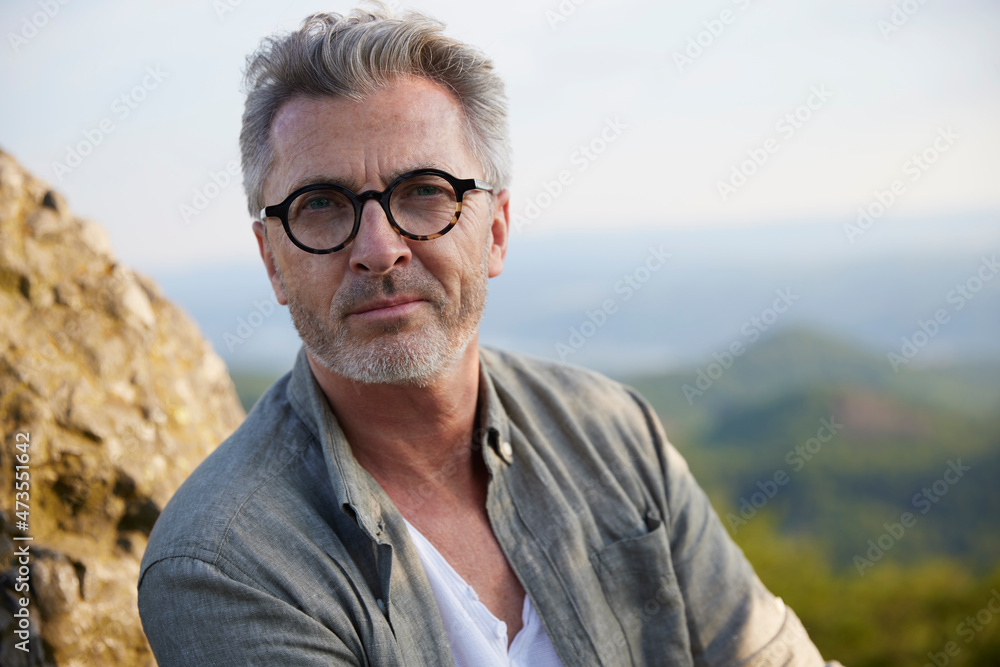 Handsome mature man with eyeglasses staring Handsome mature man with eyeglasses staring