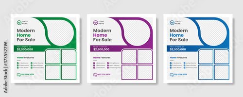 Creative real estate social media post template