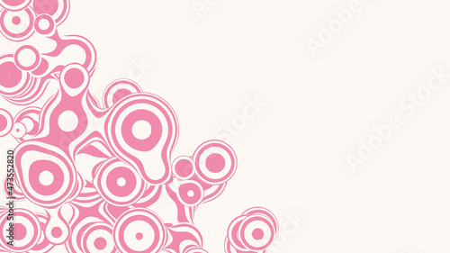 Liquid 3D lollipop metaball, with organic structure. Abstract vector candy background. Fluid fun pink shapes. © garrykillian