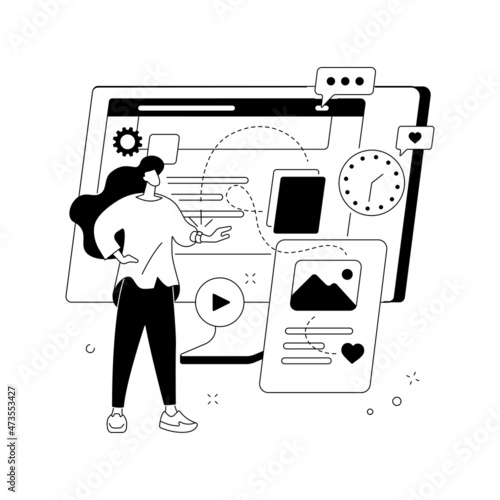 Social media management abstract concept vector illustration.