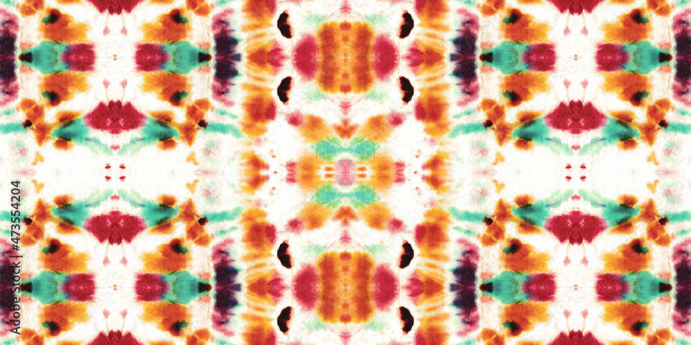 Tie Dye Seamless Pattern. Ethnic Pattern. Floral Tie Dye Seamless Pattern. Ethnic Pattern. Floral