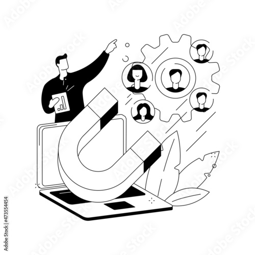 Generating new leads abstract concept vector illustration.