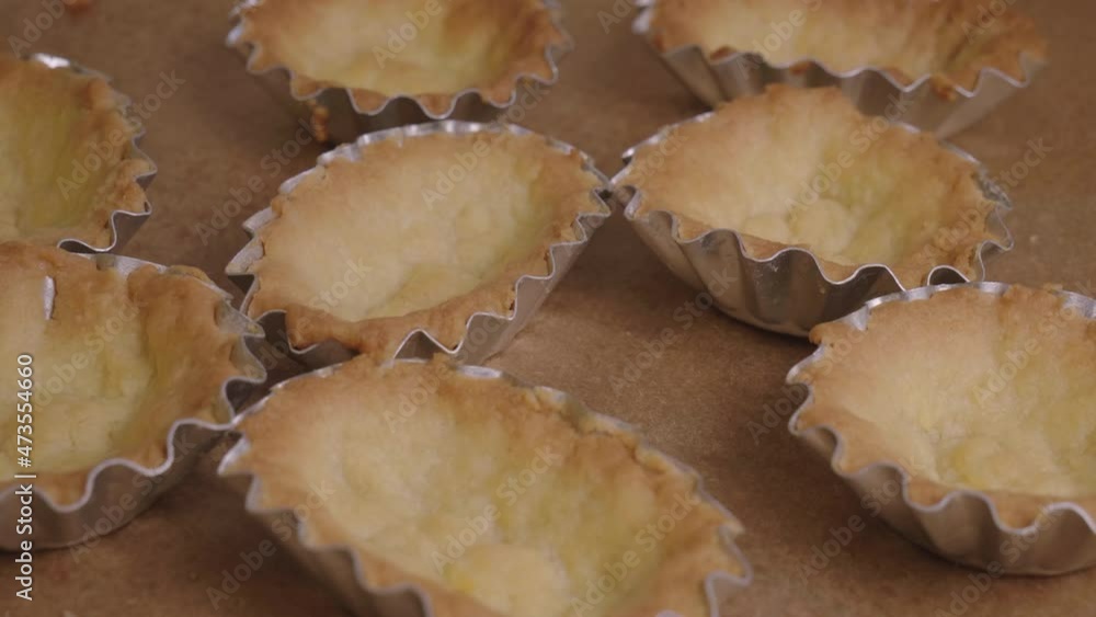 Close up of baked cakes directly from the oven Close up of baked cakes directly from the oven