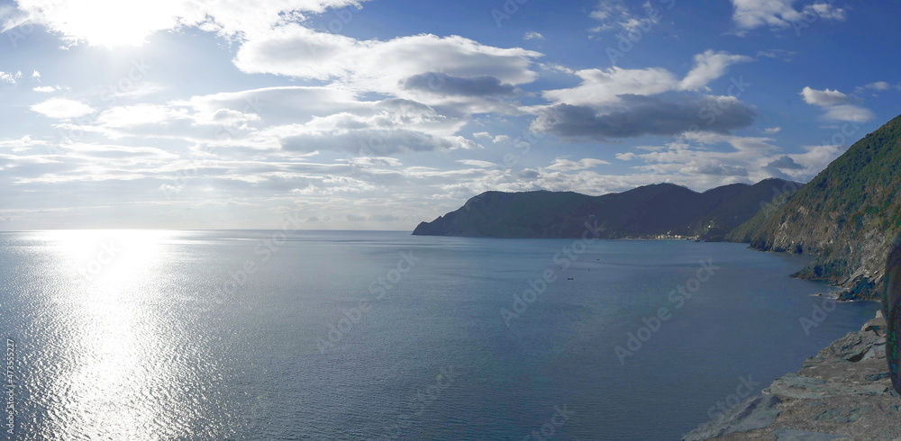 Ligurian coast near the village of Vernazza, Cinque Terre, Italy