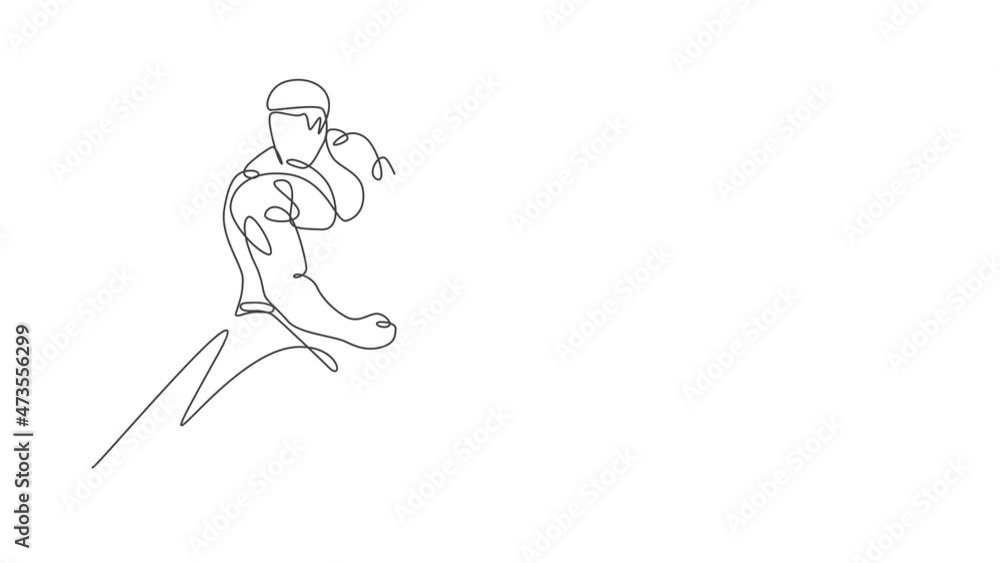 Animated self drawing of single continuous line draw young muscular model man bodybuilder posing elegantly. Fitness gym logo. Full length one line animation for bodybuilding icon and symbol template. Animated self drawing of single continuous line draw young muscular model man bodybuilder posing elegantly. Fitness gym logo. Full length one line animation for bodybuilding icon and symbol template.