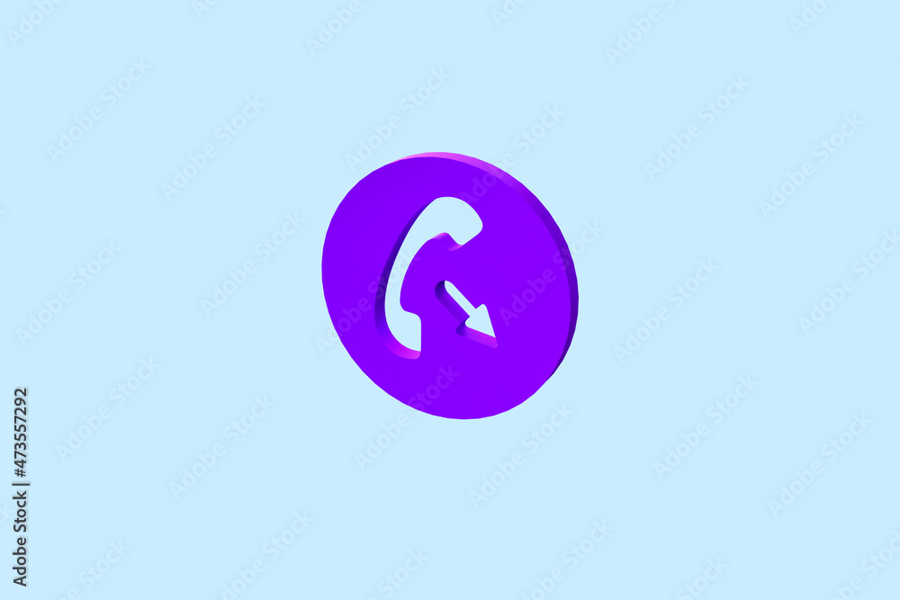 Phone icon for website mobile symbol. Service support hotline concept. 3d render illustration Phone icon for website mobile symbol. Service support hotline concept. 3d render illustration