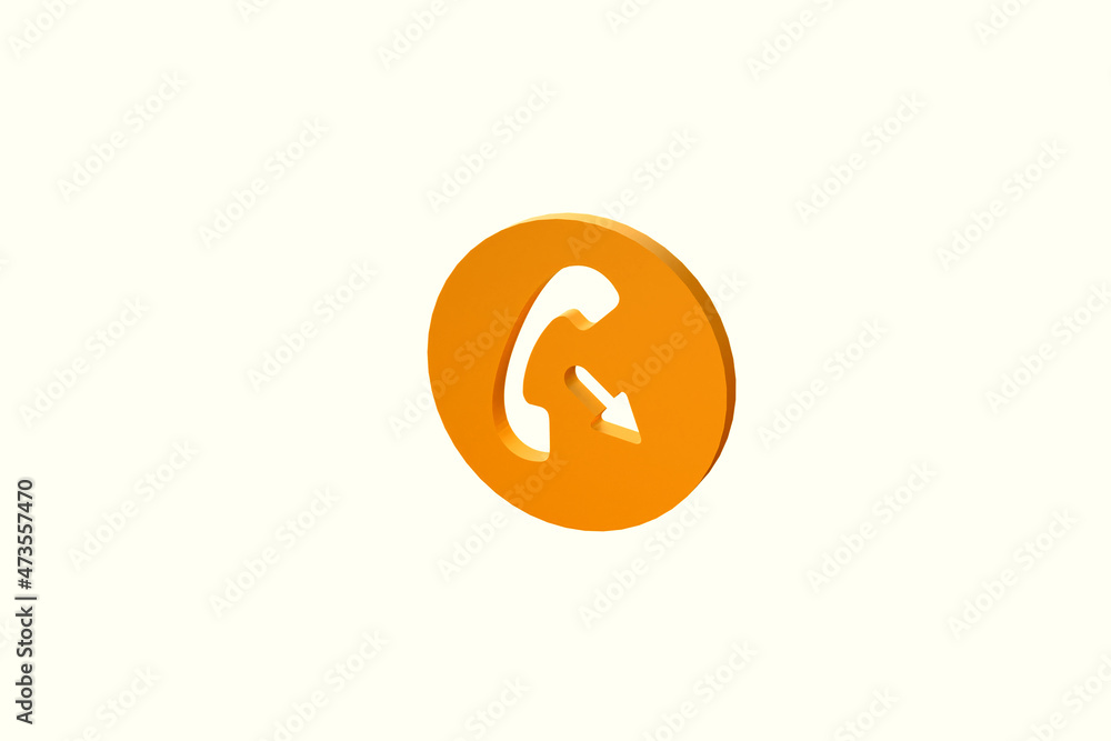 Obraz premium Phone icon for website mobile symbol. Service support hotline concept. 3d render illustration 