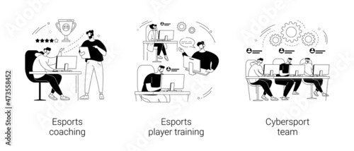 Video games abstract concept vector illustrations.