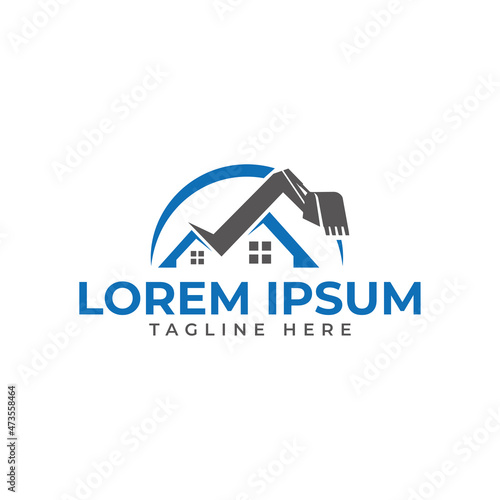 home demolitions service logo design concept free vector stock template house construction logo
