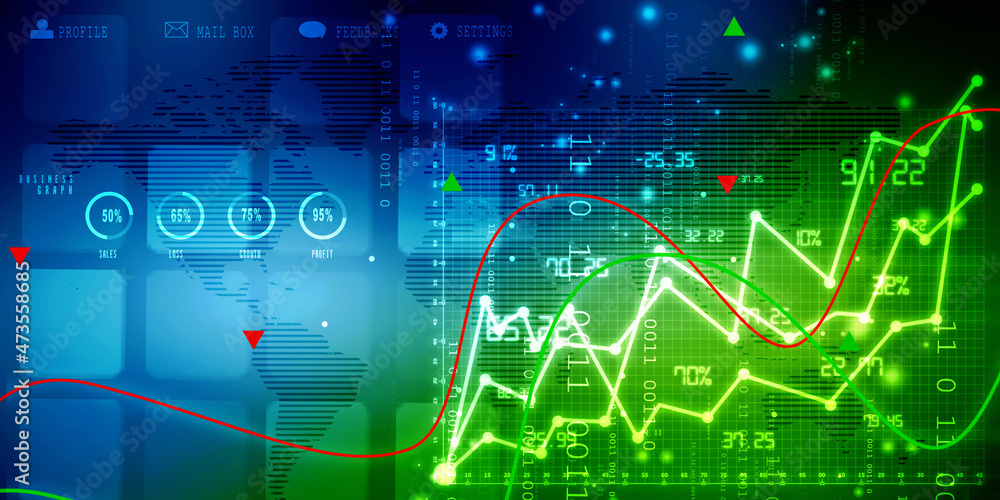 Obraz premium 2d rendering Stock market online business concept. business Graph 