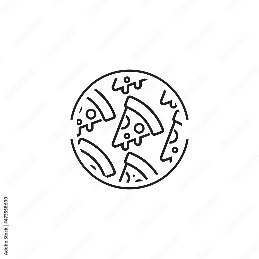 pizza line art minimal logo design free vector template pizza line art minimal logo design free vector template