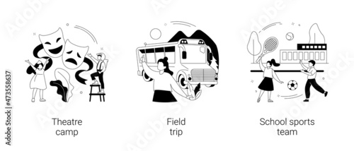Afterschool activity abstract concept vector illustrations.