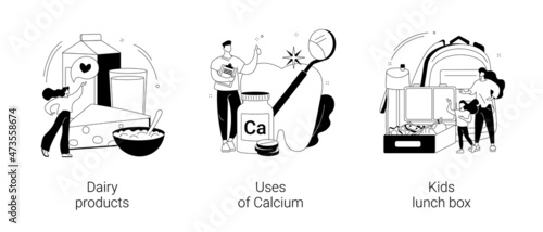 Healthy nutrition abstract concept vector illustrations.