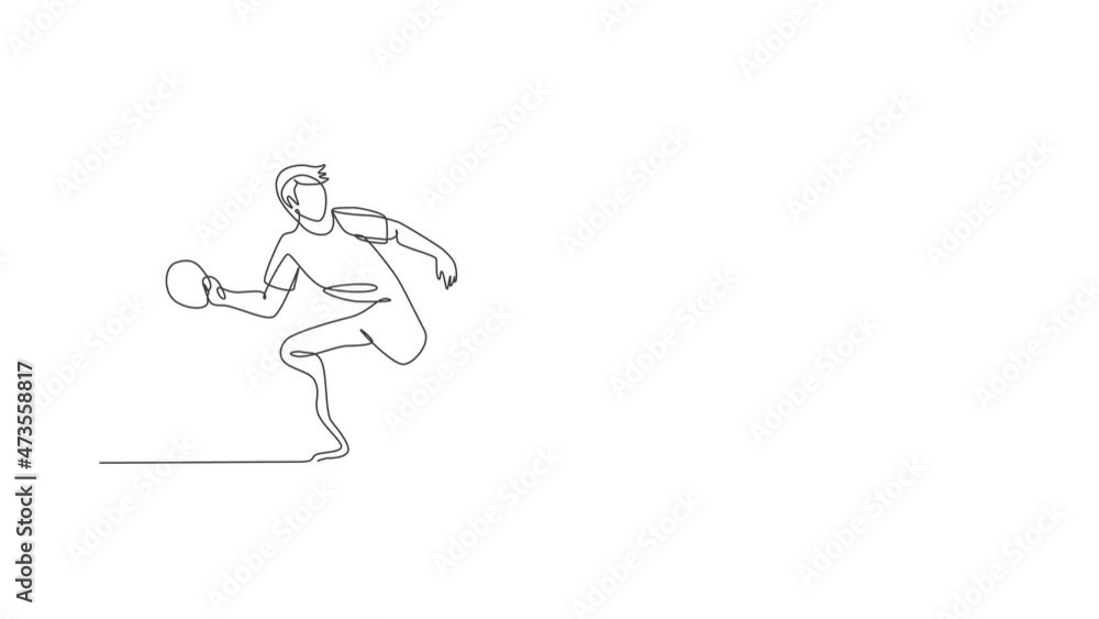 Animated self drawing of single continuous line draw young agile man table tennis player focus practice. Sport exercise concept. Full length one line animation for ping pong tournament promotion media Animated self drawing of single continuous line draw young agile man table tennis player focus practice. Sport exercise concept. Full length one line animation for ping pong tournament promotion media